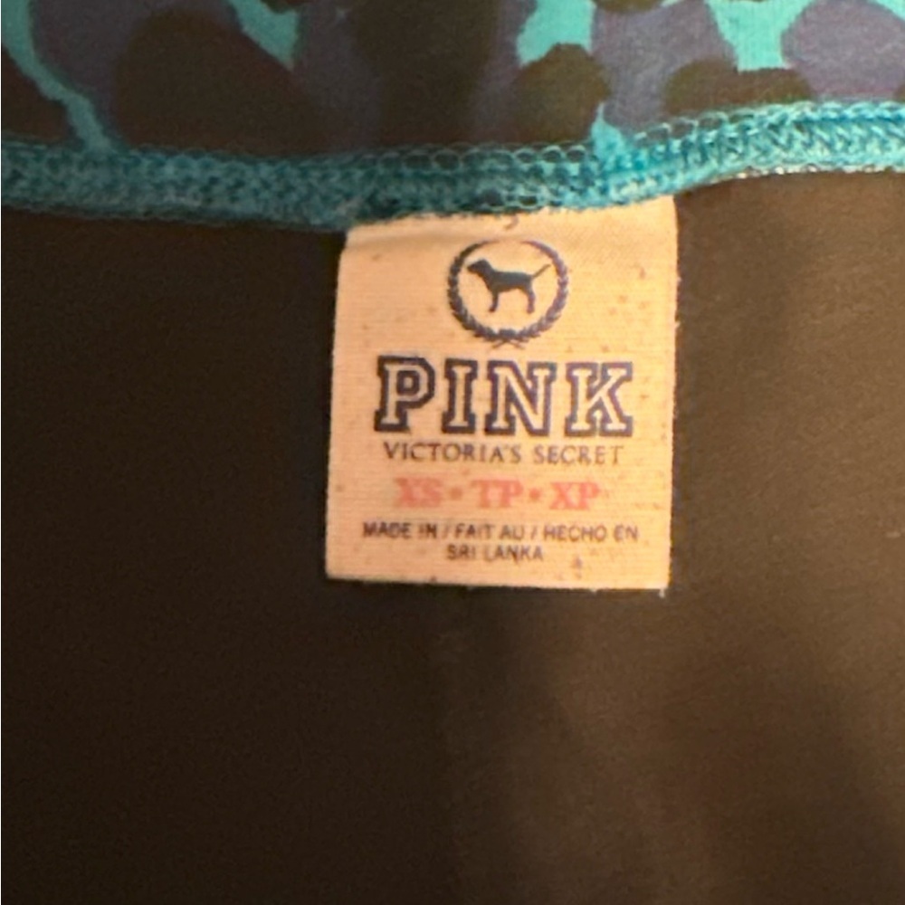 PINK Victoria's Secret Teal and Black leopard Leggings Xs - Picture 4 of 5